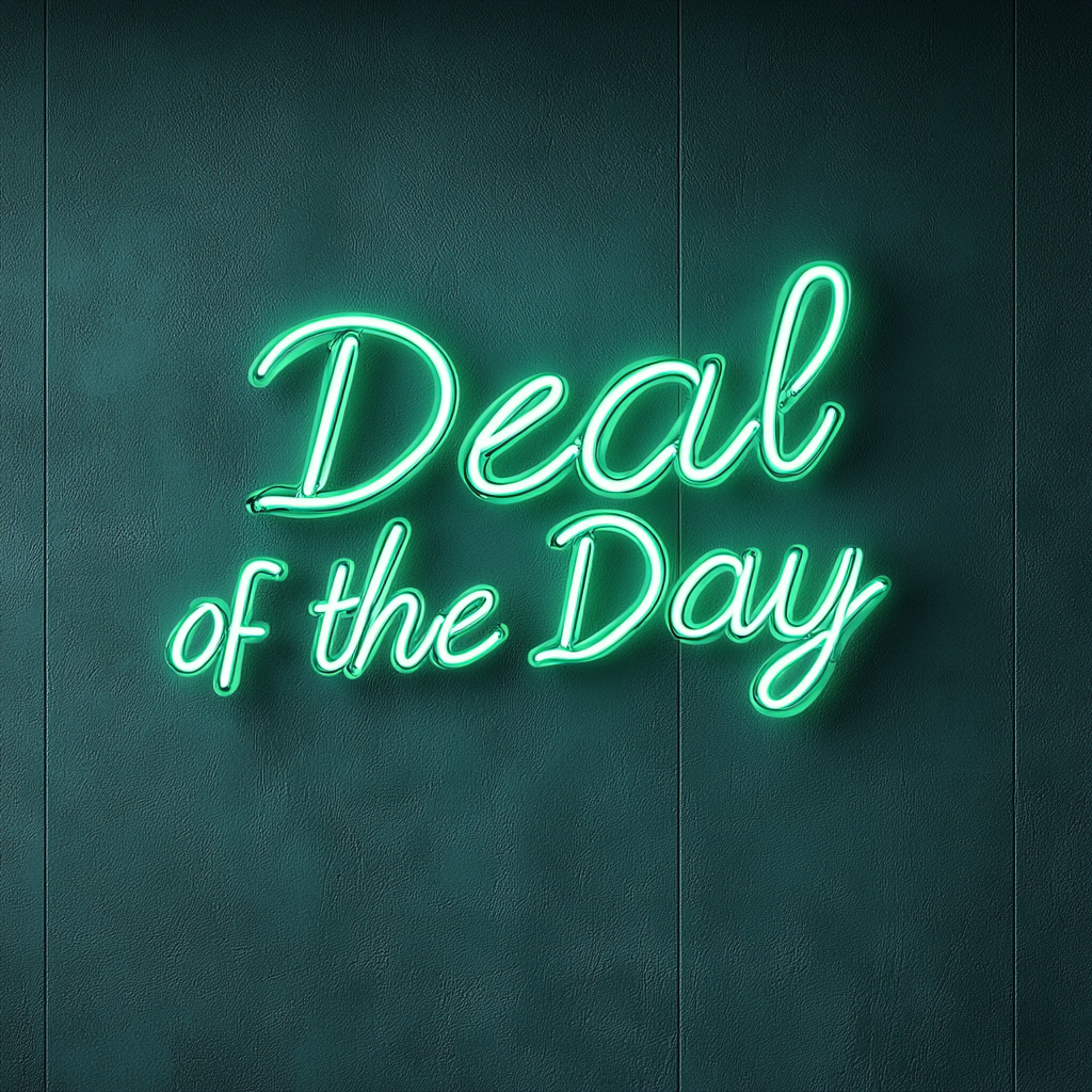 "Deal of the Day" - Green Neon Sign, 24 Inches