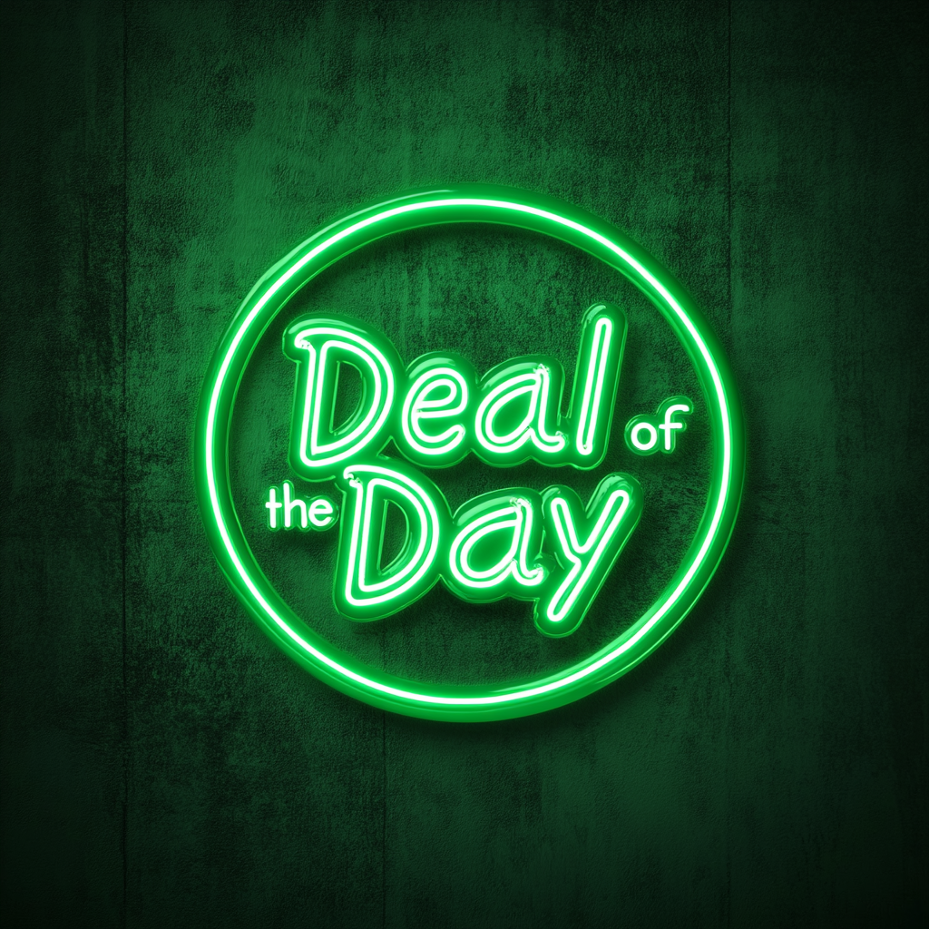 "Deal of the Day" - Green Neon Sign, 24 Inches