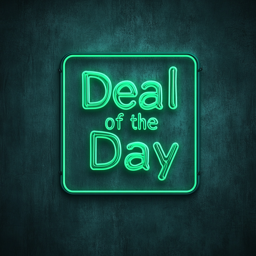 "Deal of the Day" - Green Neon Sign, 24 Inches