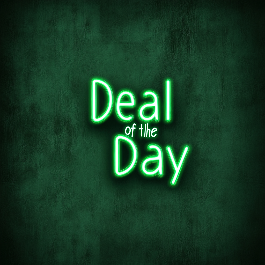 "Deal of the Day" - Green Neon Sign, 24 Inches