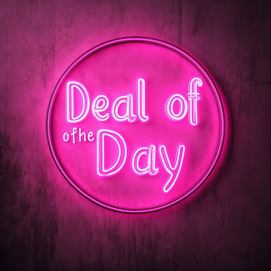 "Deal of the Day" - Pink Neon Sign, 18 Inches