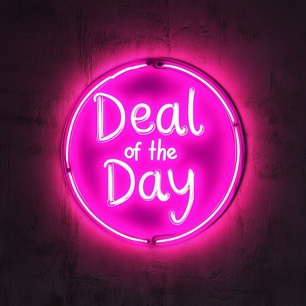 "Deal of the Day" - Pink Neon Sign, 24 Inches
