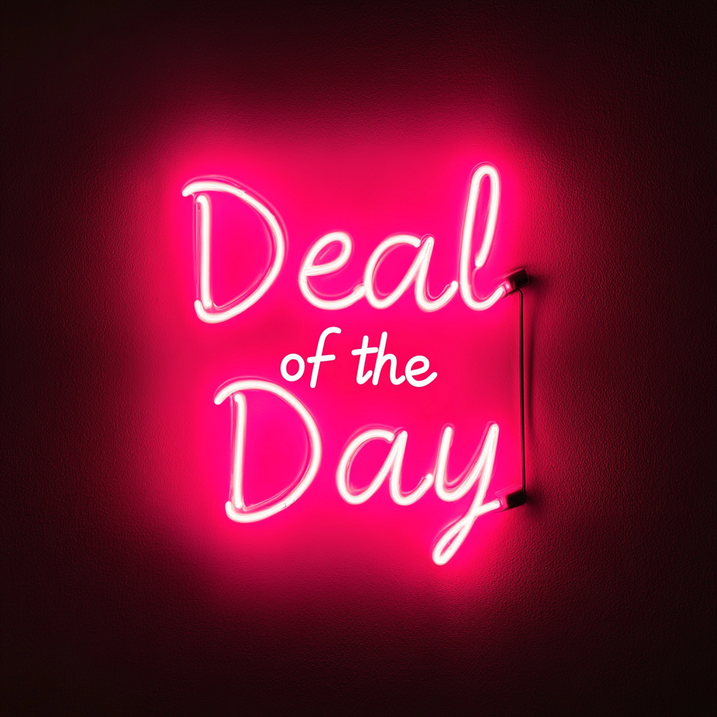 "Deal of the Day" - Pink Neon Sign, 24 Inches