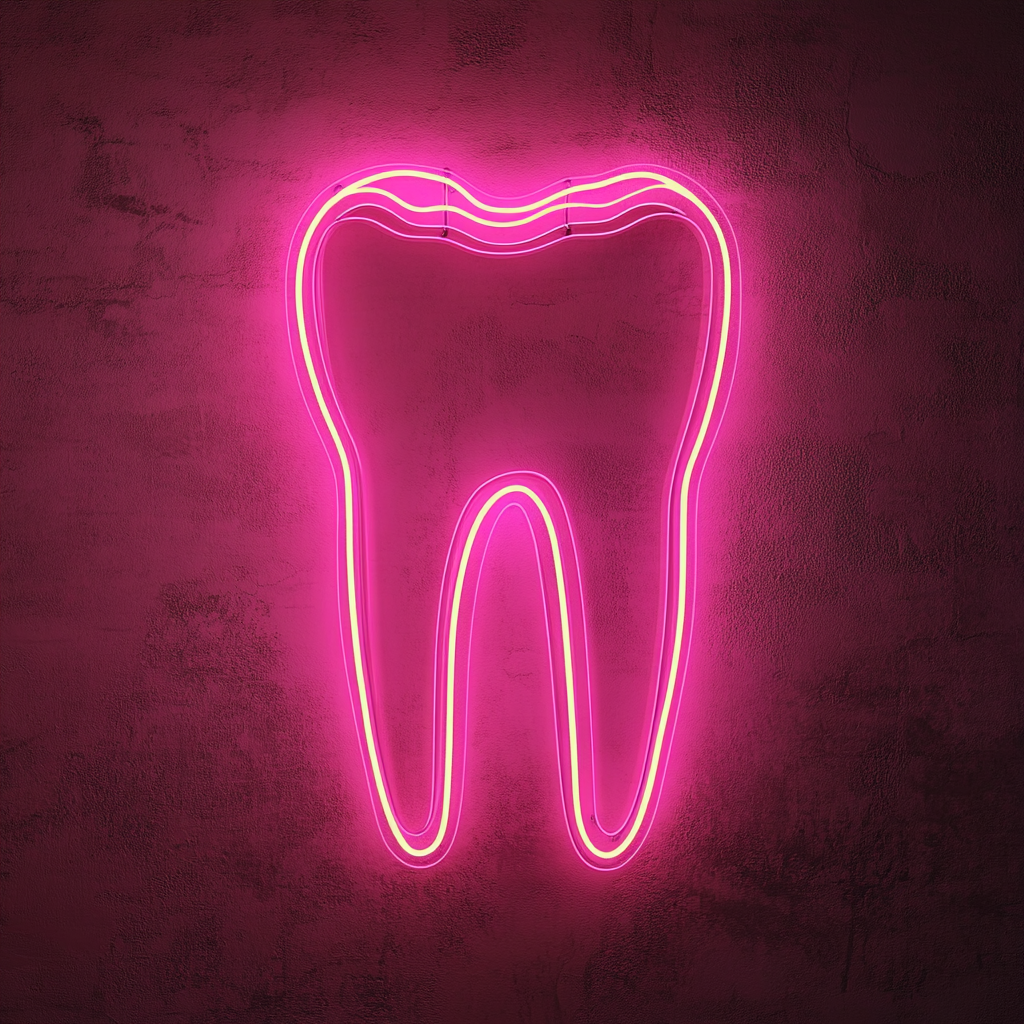 Dental Tooth - Pink Neon Sign, 18 Inches