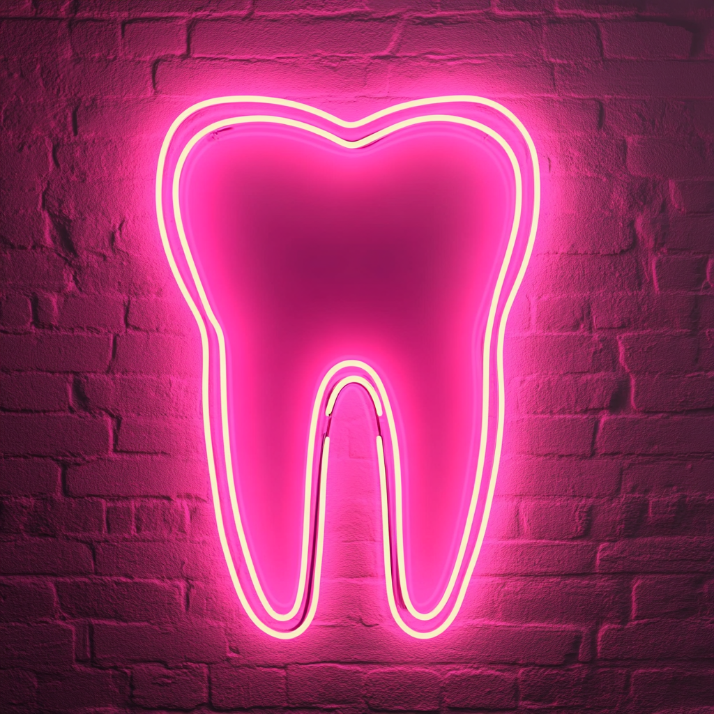 Dental Tooth - Pink Neon Sign, 18 Inches