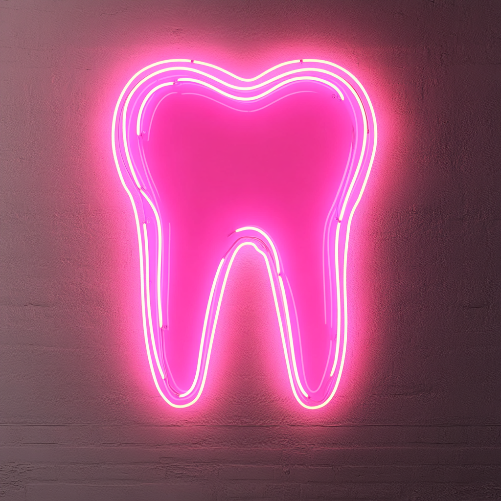 Dental Tooth - Pink Neon Sign, 18 Inches