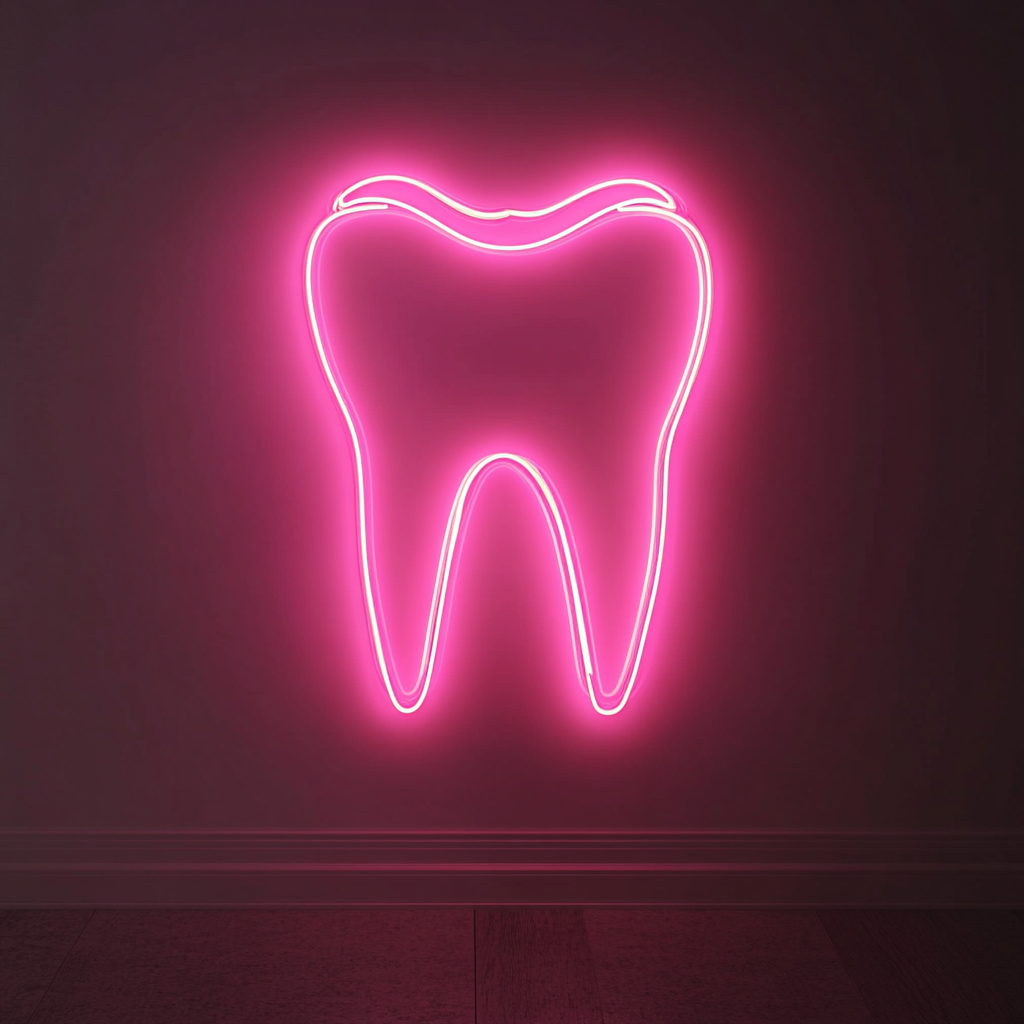 Dental Tooth - Pink Neon Sign, 18 Inches