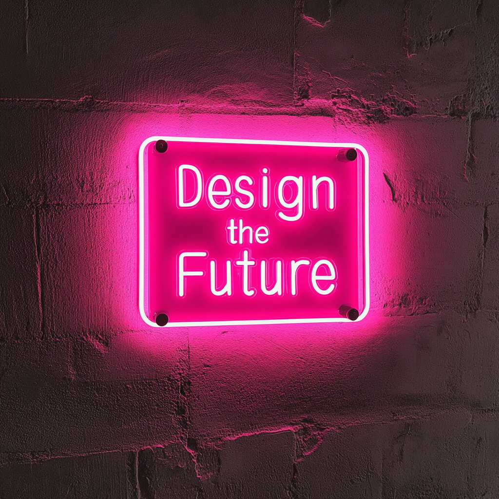 "Design the Future" - Pink Neon Sign, 24 Inches