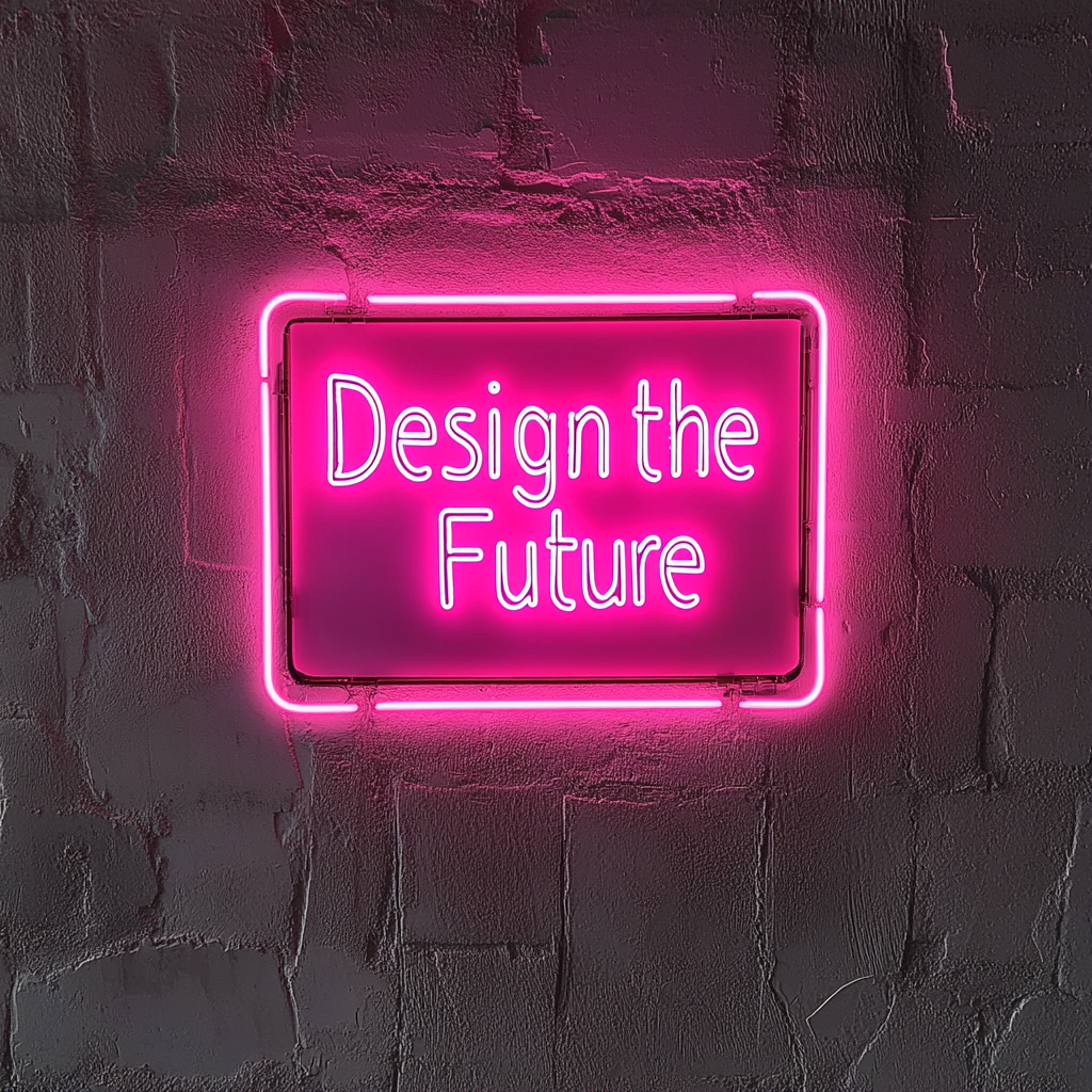 "Design the Future" - Pink Neon Sign, 24 Inches