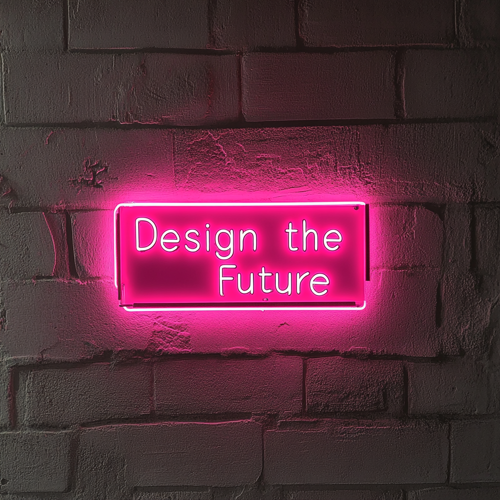 "Design the Future" - Pink Neon Sign, 24 Inches