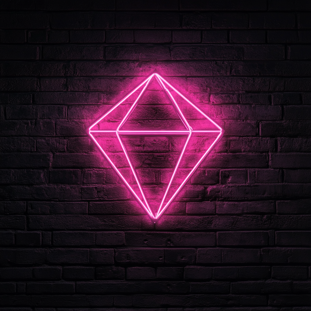 Diamond - Pink Neon Sign, 24 Inches