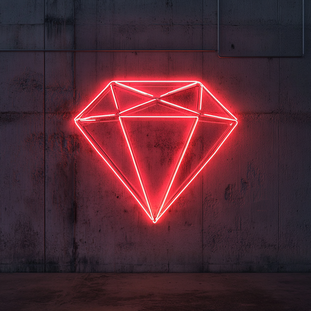 Diamond - Red Neon Sign, 24 Inches