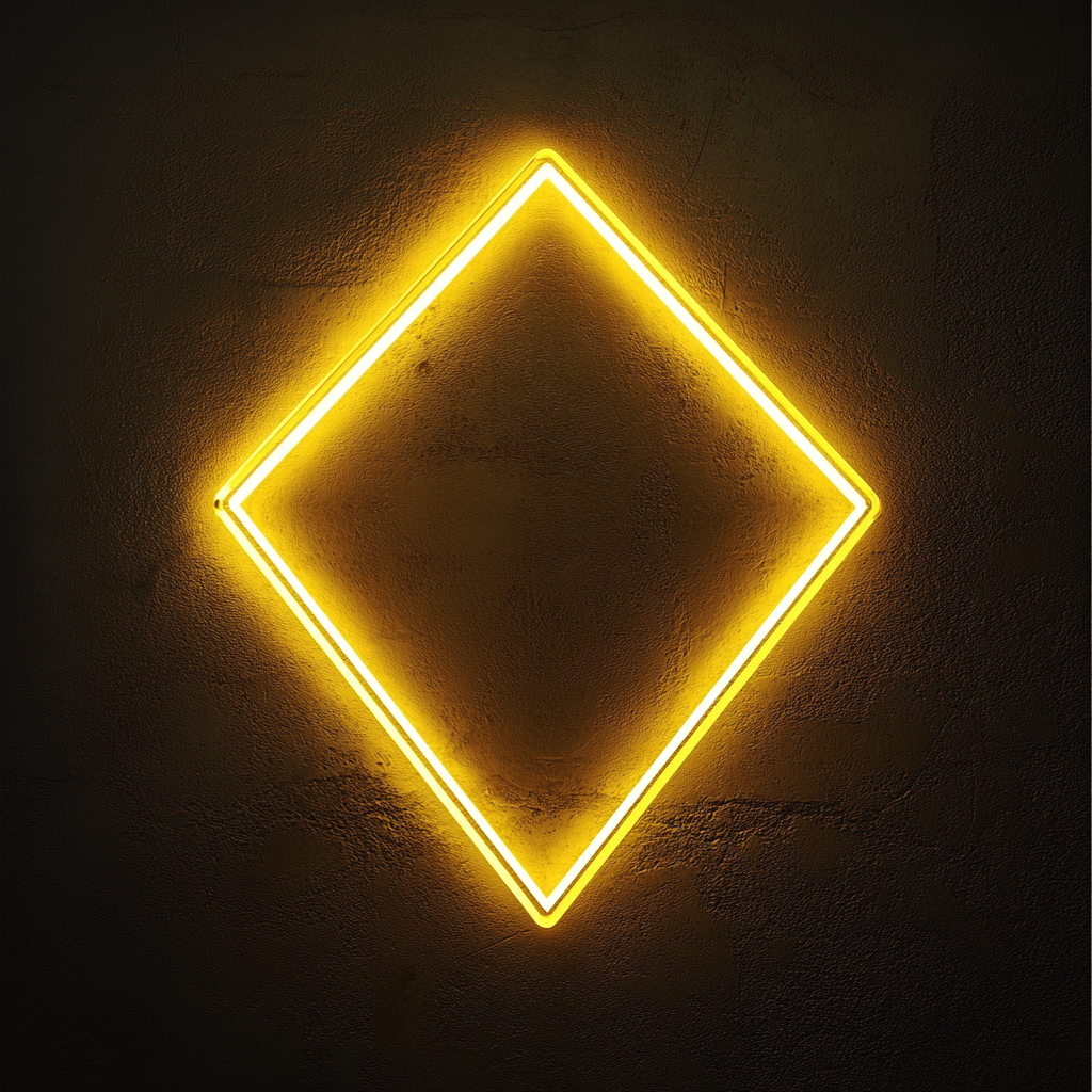 Diamond - Yellow Neon Sign, 24 Inches