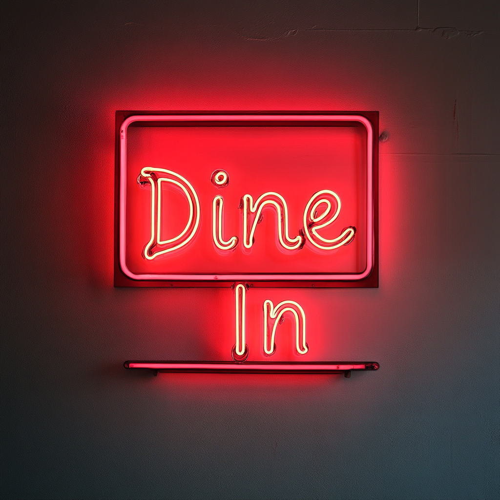 Dine In - Red Neon Sign, 24 Inches