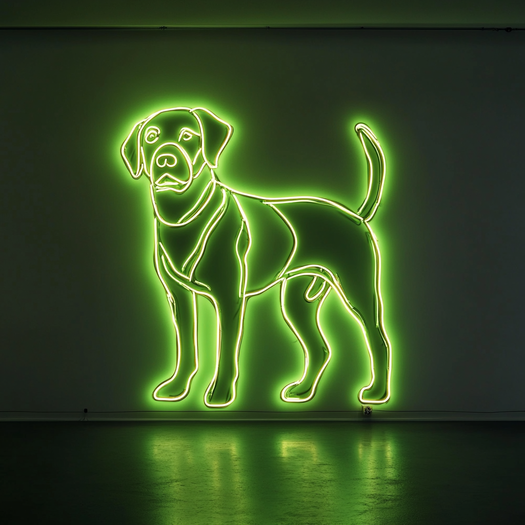 Dog - Green Neon Sign, 24 Inches