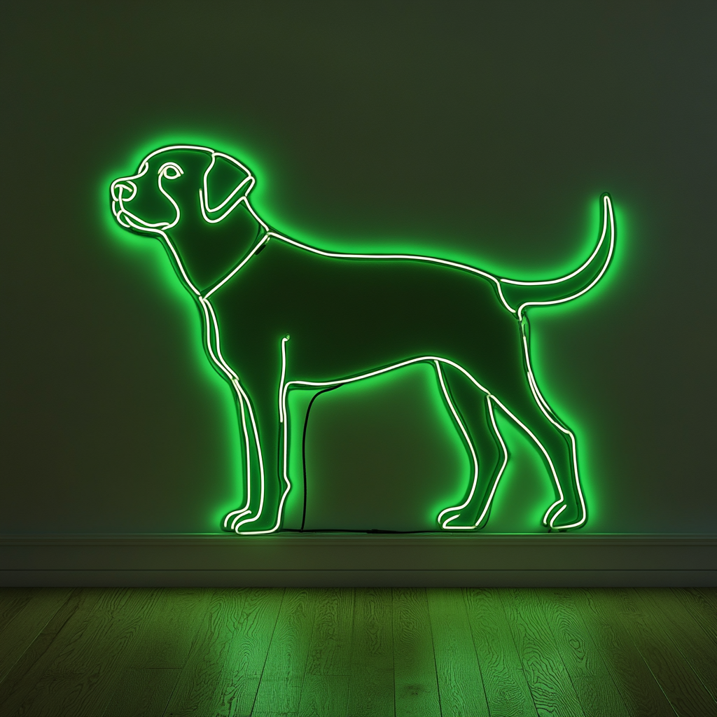 Dog - Green Neon Sign, 24 Inches