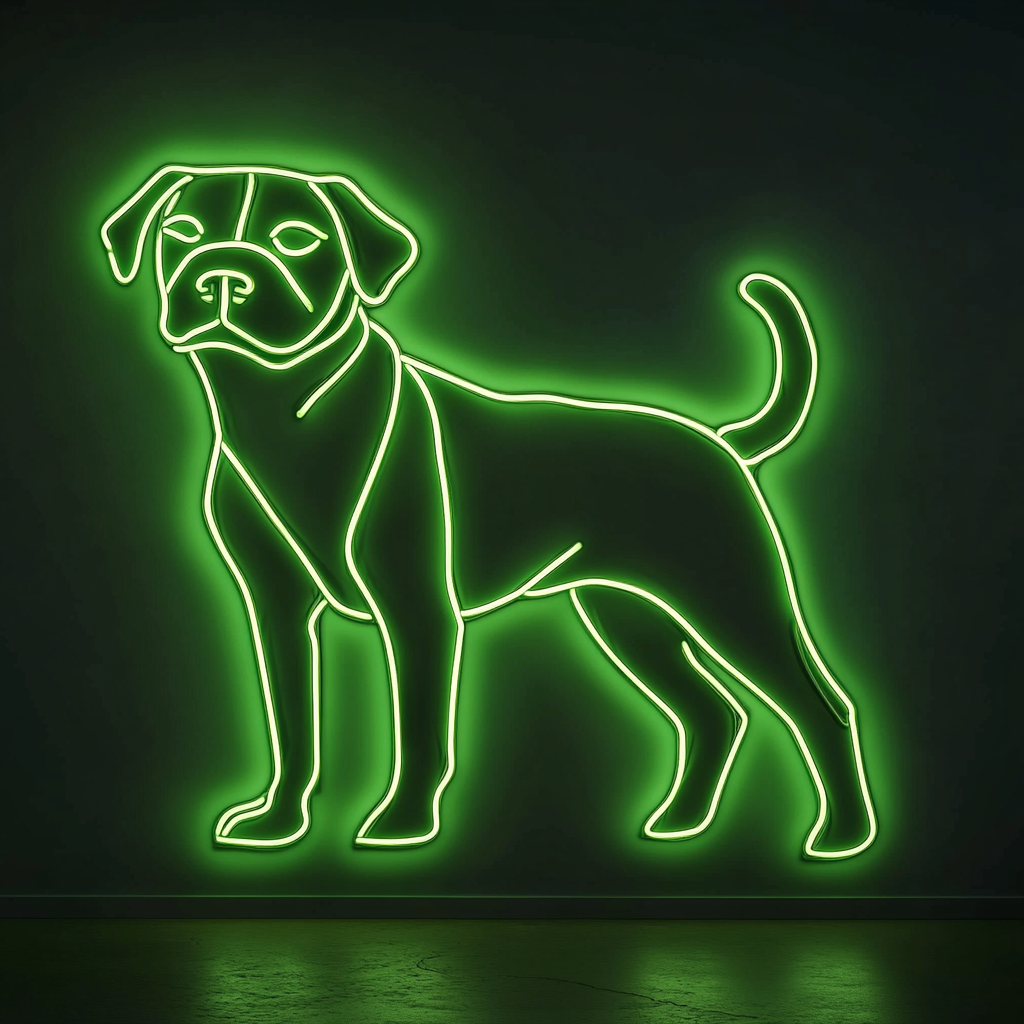 Dog - Green Neon Sign, 18 Inches