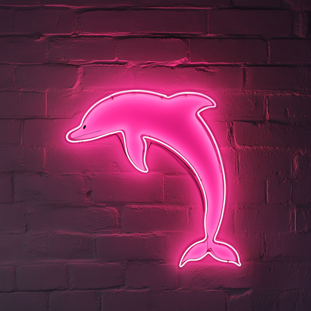 Dolphin - Pink Neon Sign, 18 Inches