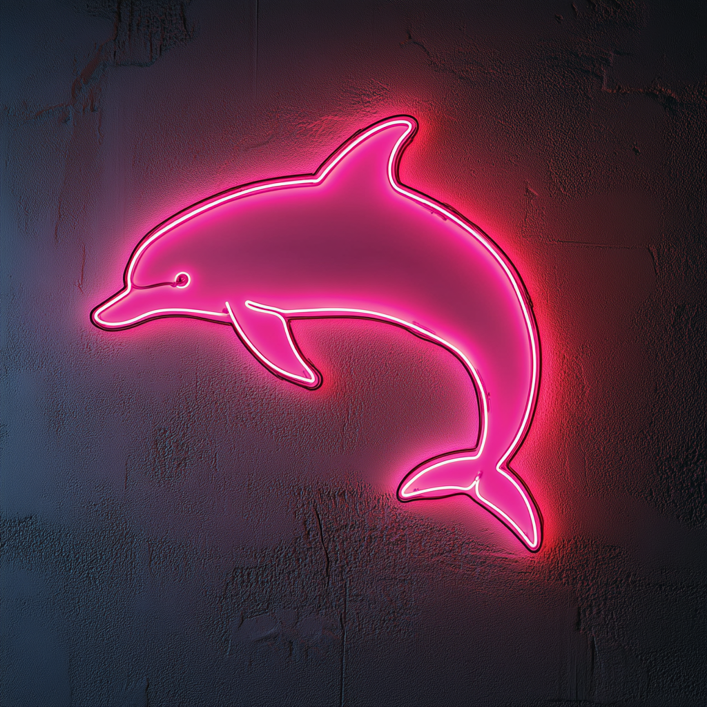 Dolphin - Pink Neon Sign, 18 Inches