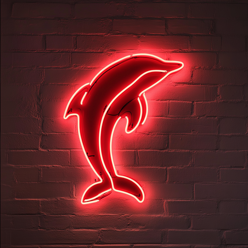 Dolphin - Red Neon Sign, 24 Inches