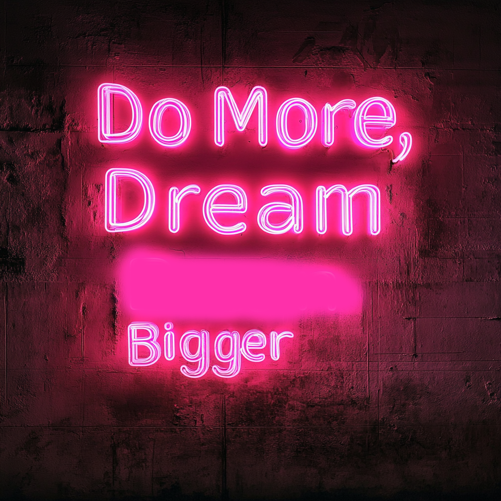 "Do More, Dream Bigger" - Pink Neon Sign, 24 Inches