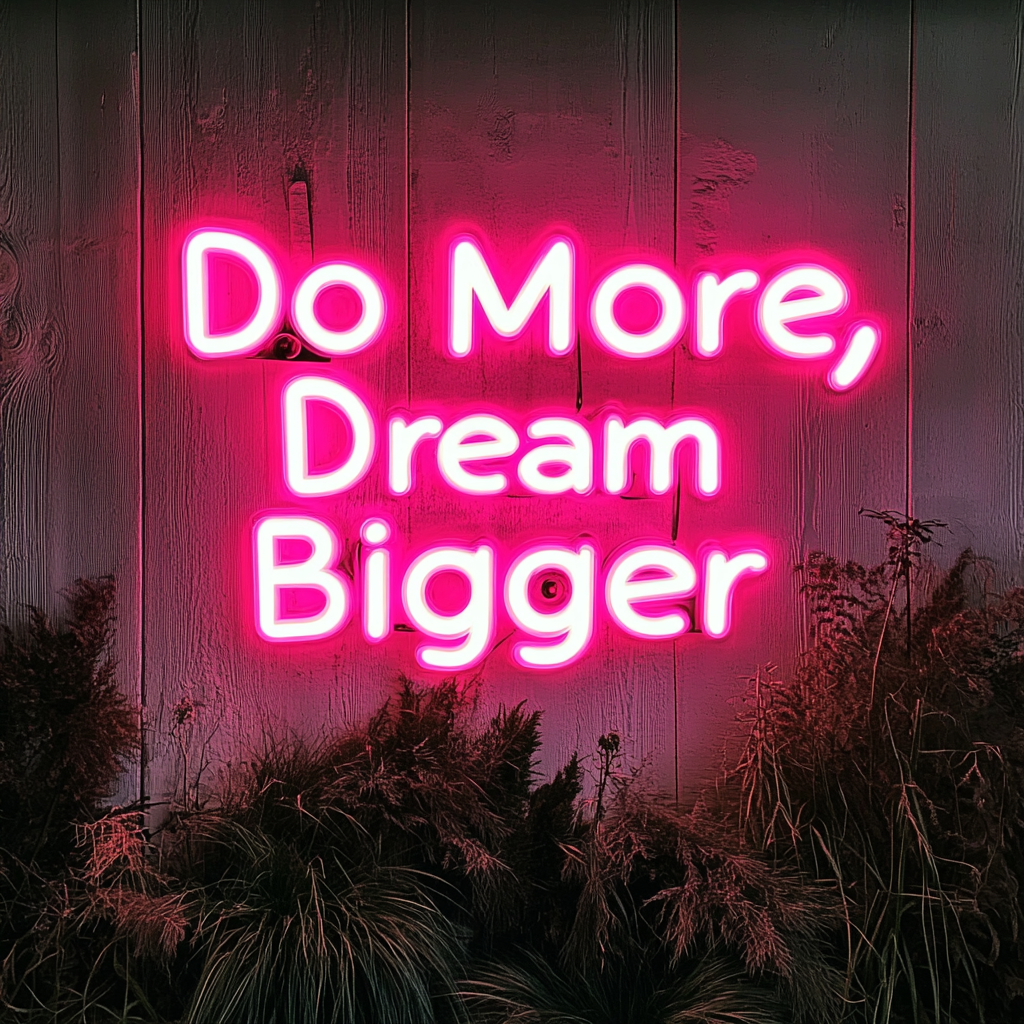 "Do More, Dream Bigger" - Pink Neon Sign, 24 Inches