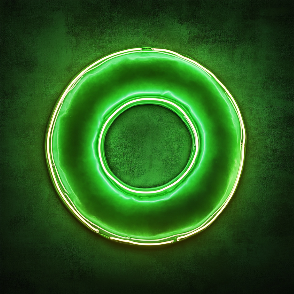 Donut - Green Neon Sign, 24 Inches