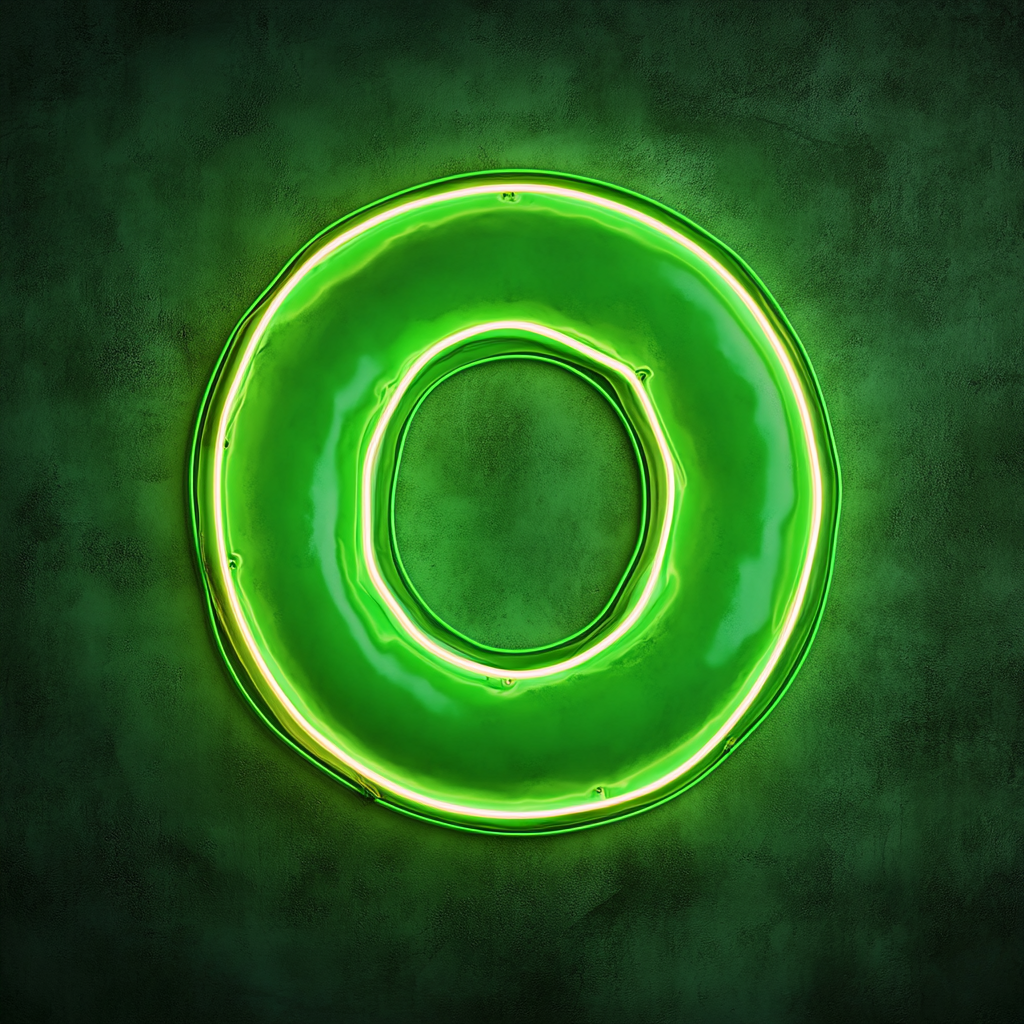 Donut - Green Neon Sign, 24 Inches