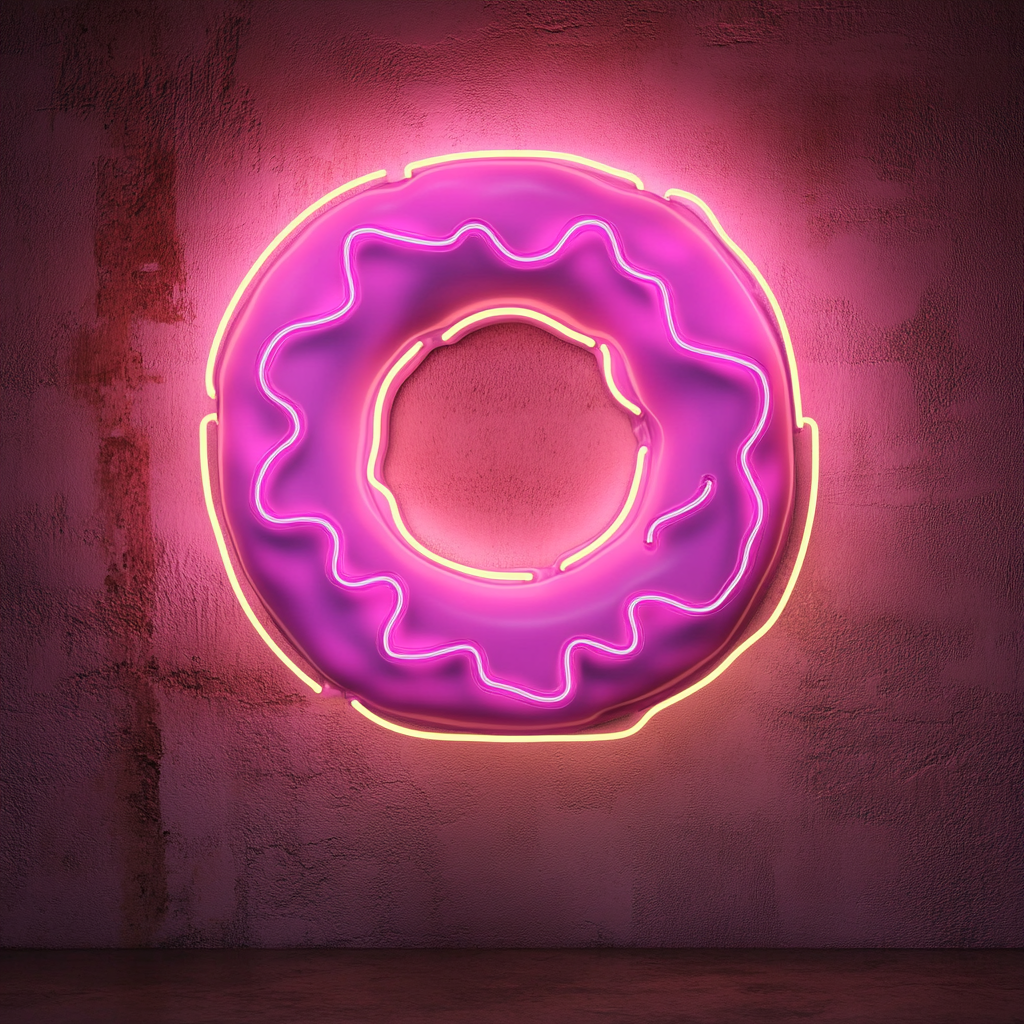 Donut - Pink Neon Sign, 24 Inches