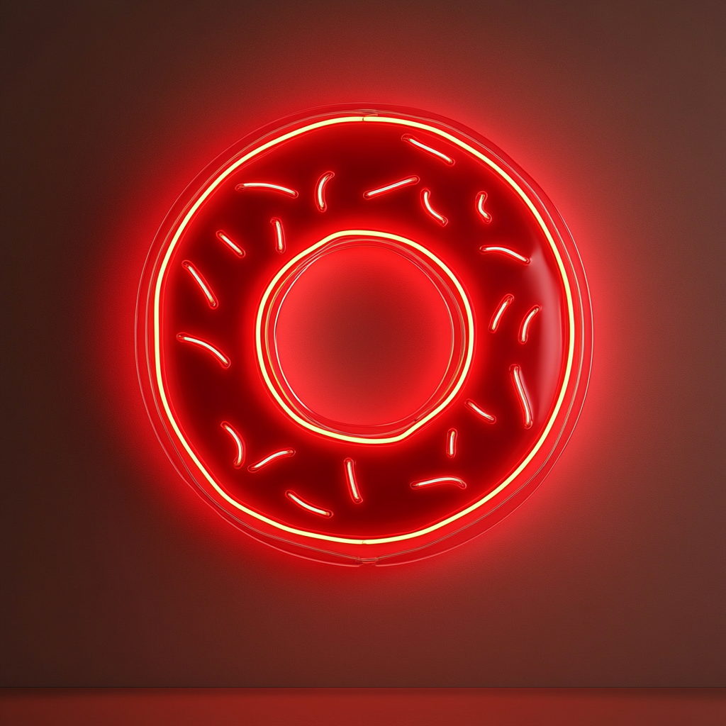 Donut - Red Neon Sign, 24 Inches