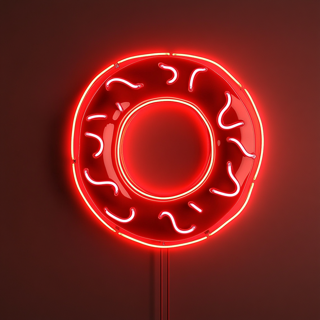 Donut - Red Neon Sign, 24 Inches