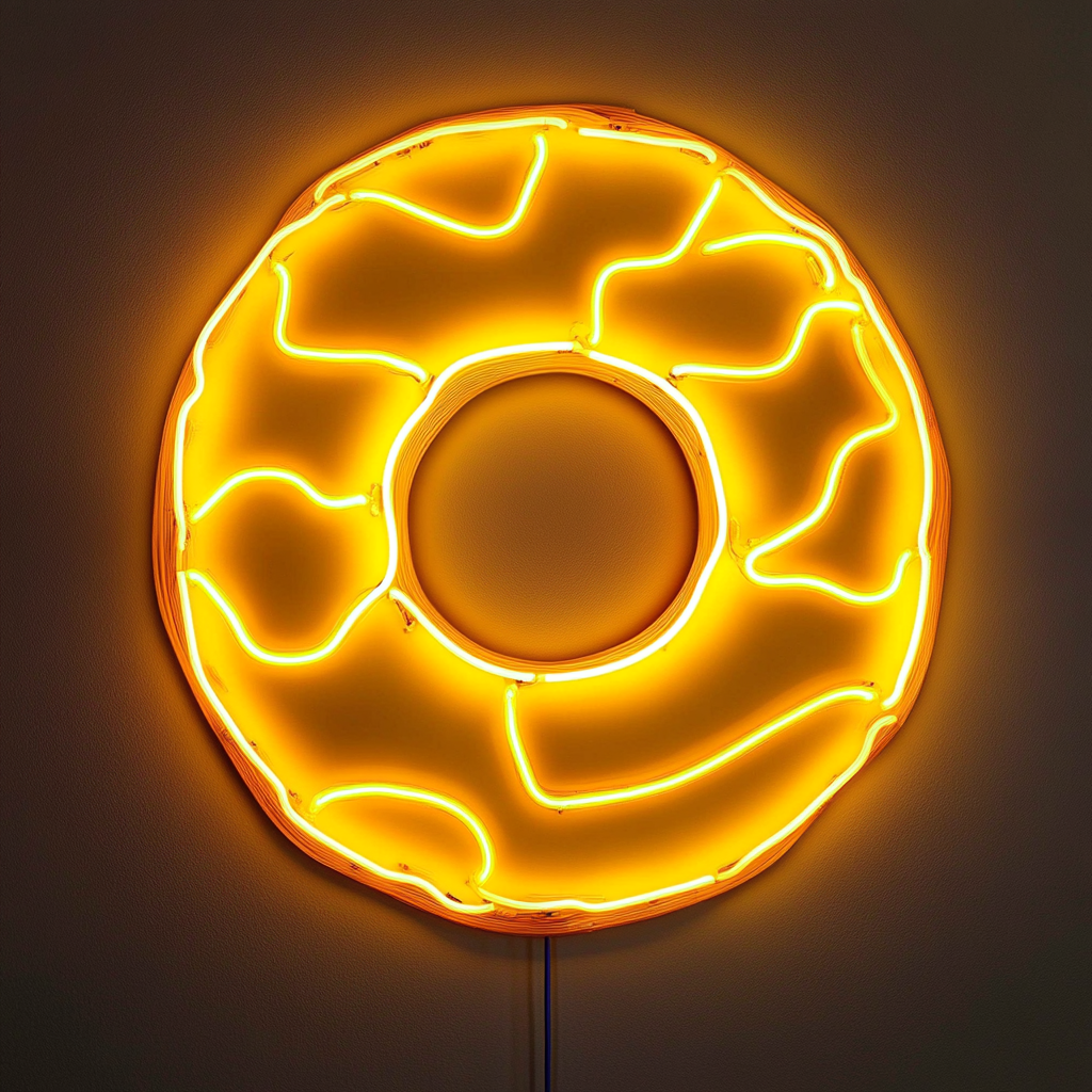 Donut - Yellow Neon Sign, 18 Inches