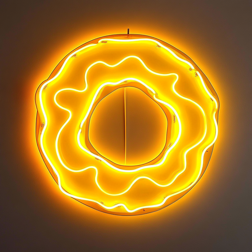 Donut - Yellow Neon Sign, 18 Inches