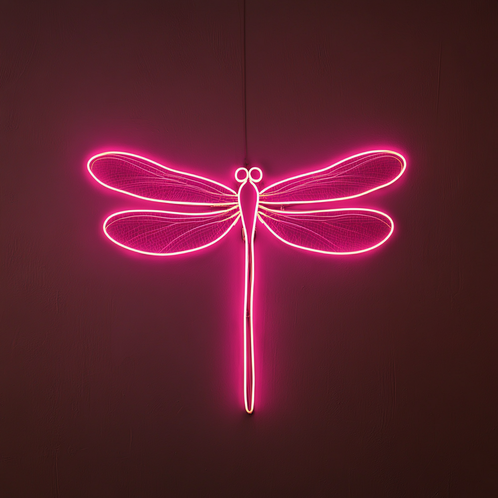 Dragonfly - Pink Neon Sign, 18 Inches
