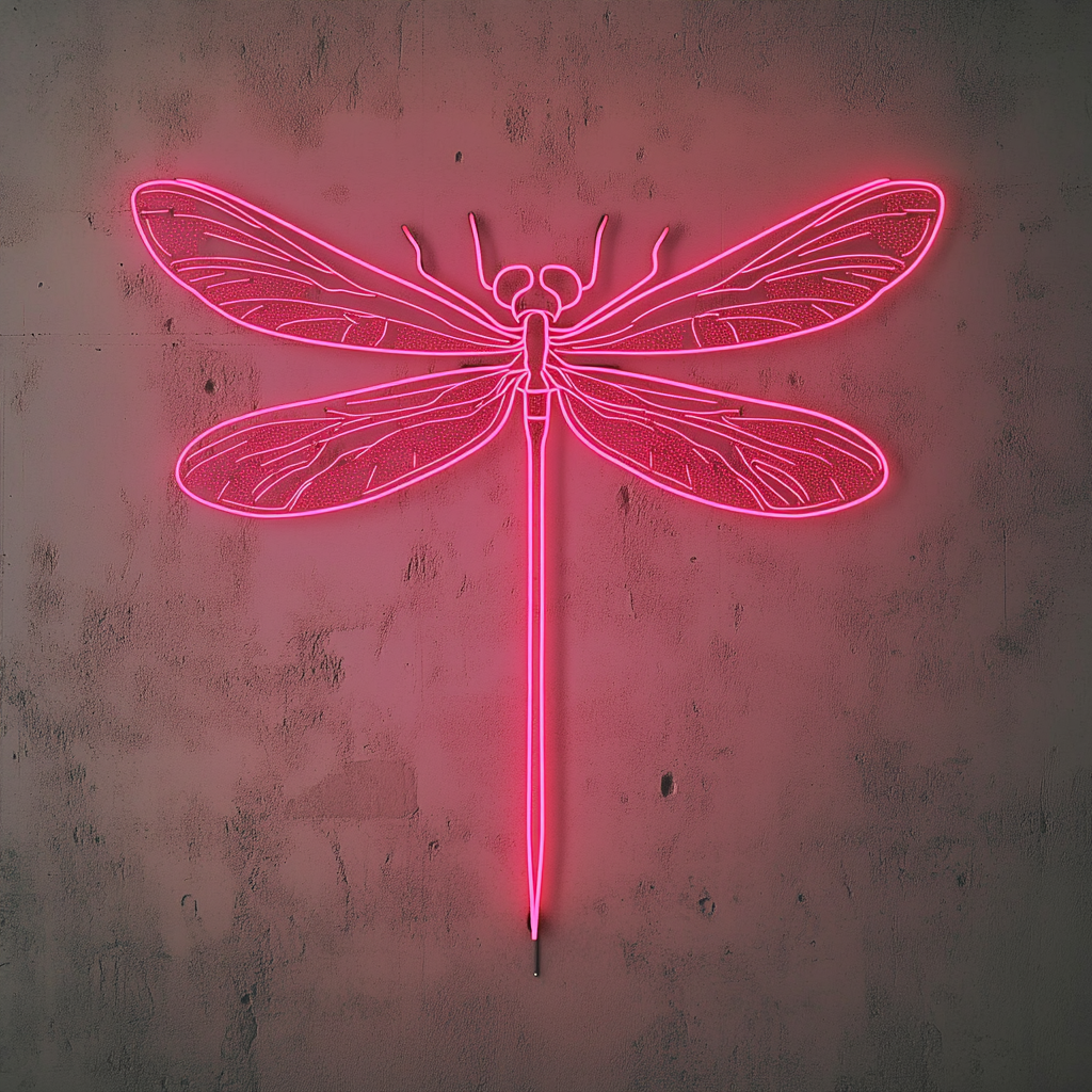 Dragonfly - Pink Neon Sign, 18 Inches