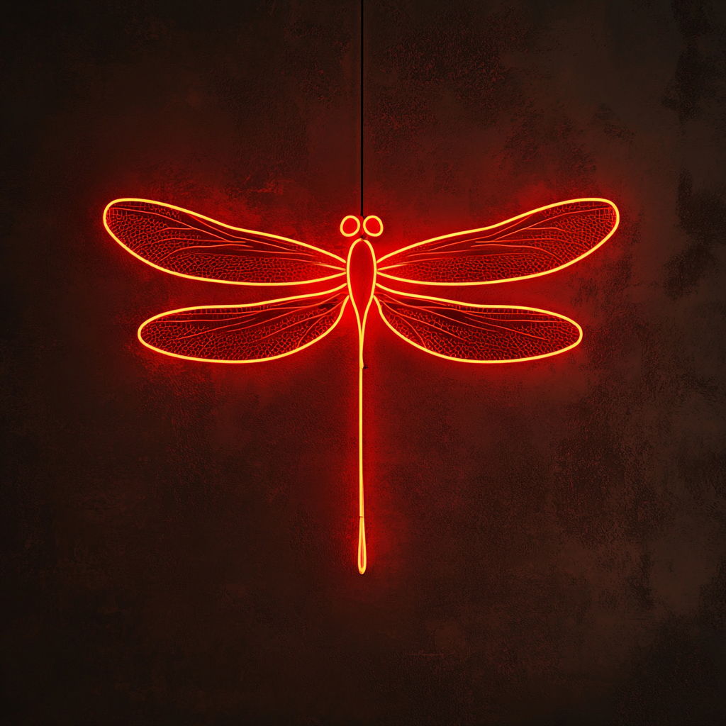 Dragonfly - Red Neon Sign, 24 Inches