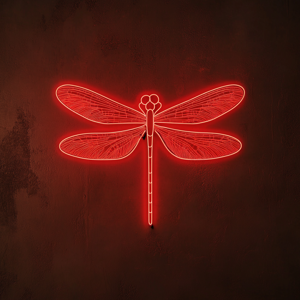 Dragonfly - Red Neon Sign, 18 Inches