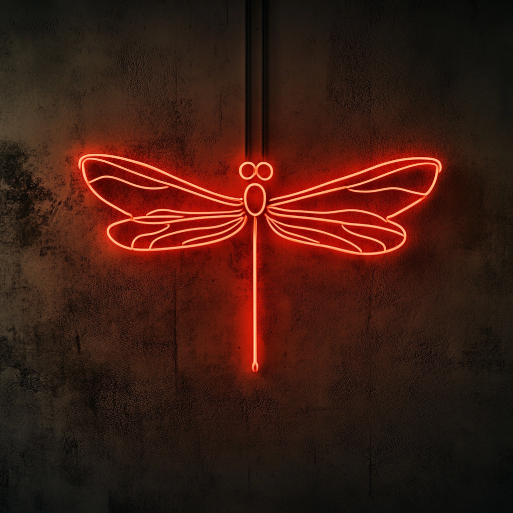Dragonfly - Red Neon Sign, 18 Inches