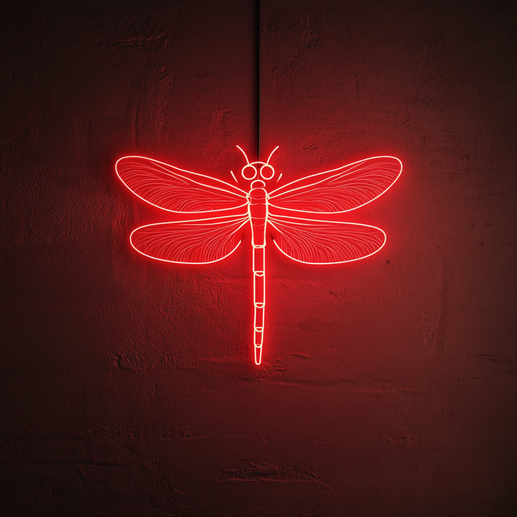 Dragonfly - Red Neon Sign, 24 Inches