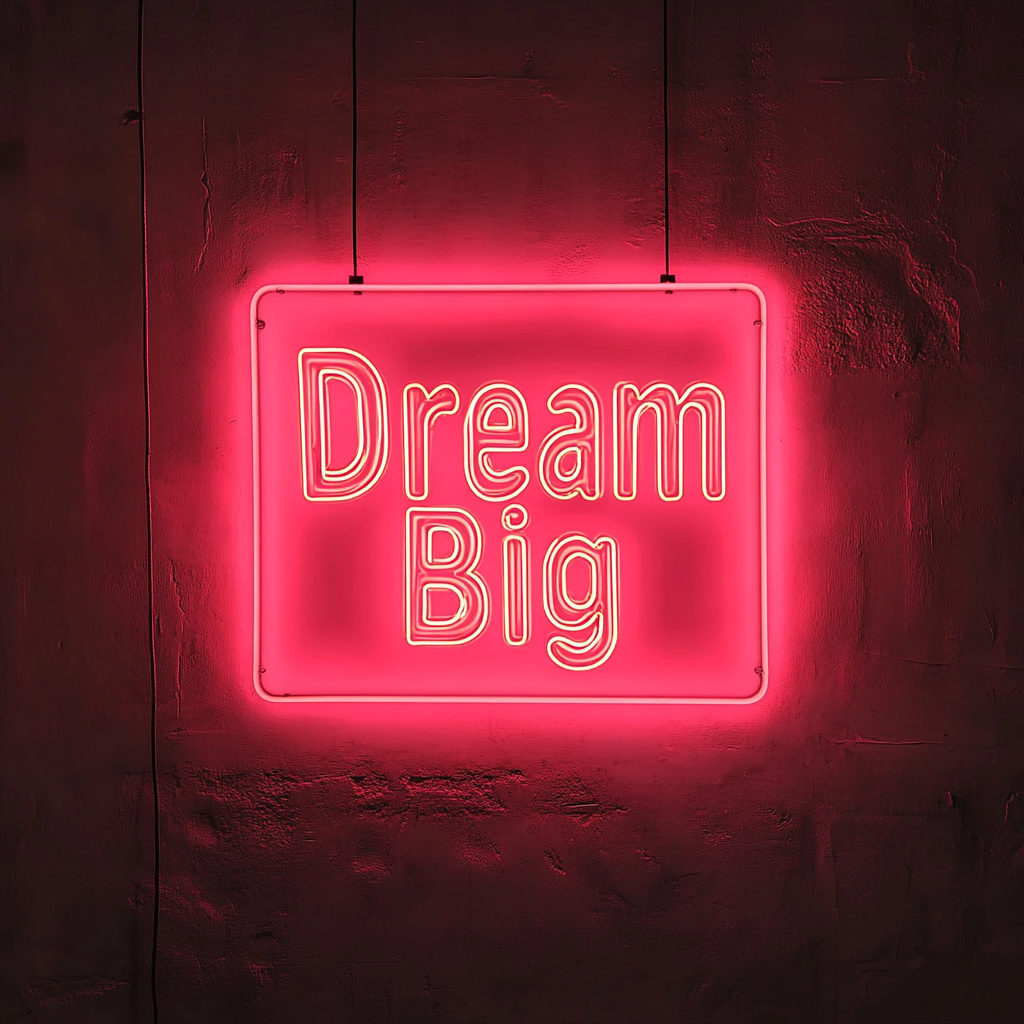 Dream Big - Pink Neon Sign, 18 Inches