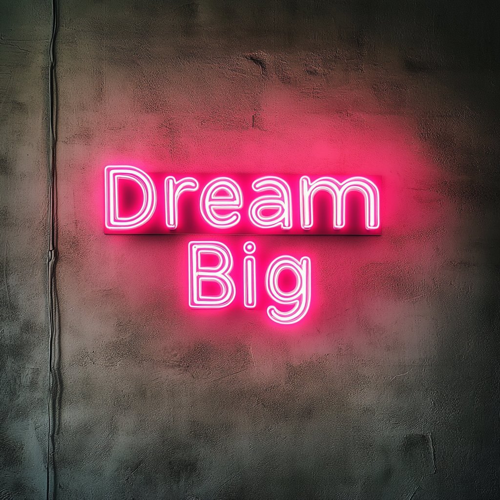 Dream Big - Pink Neon Sign, 18 Inches