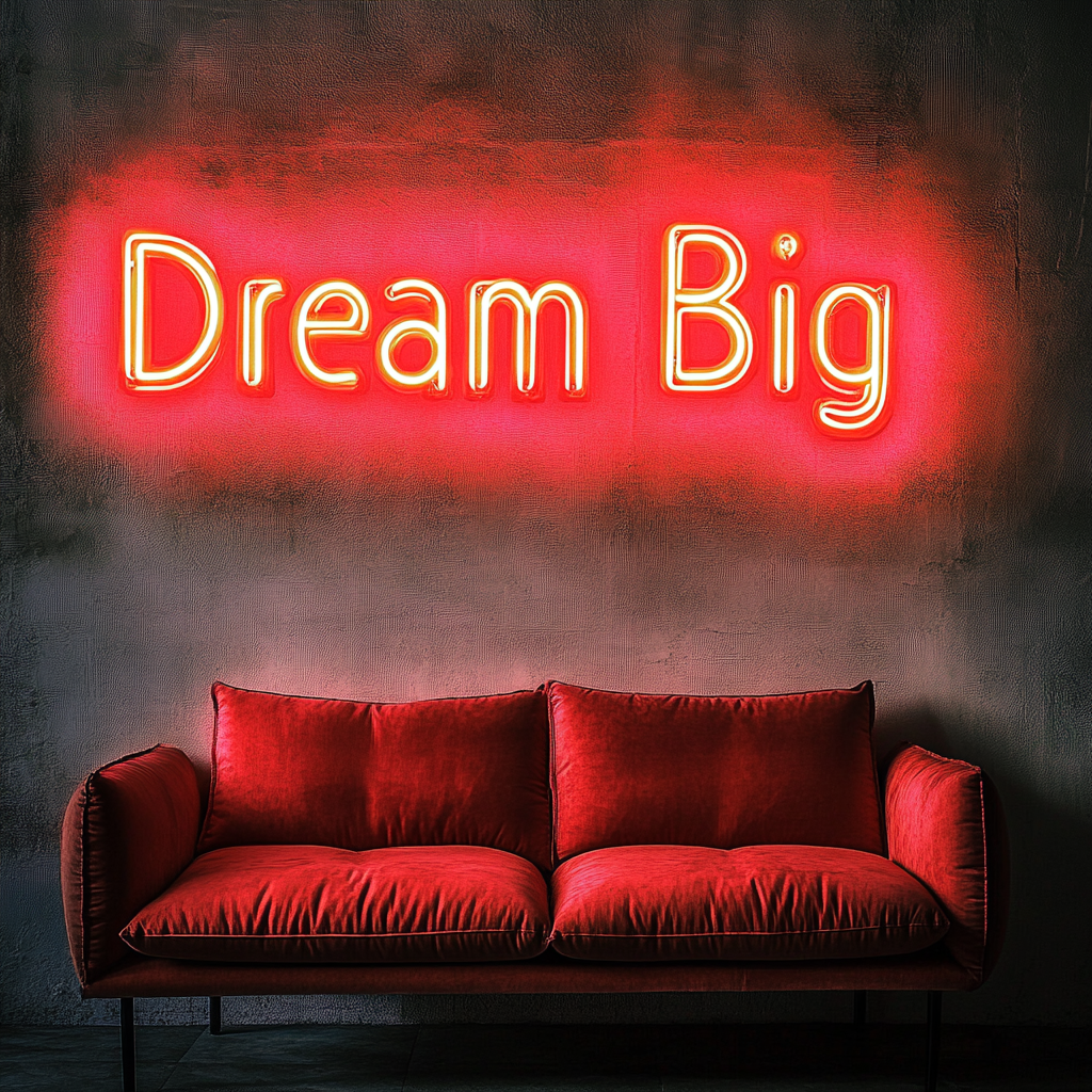 Dream Big - Red Neon Sign, 24 Inches