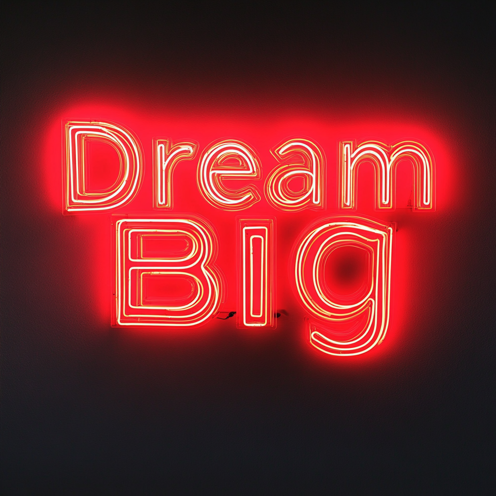 Dream Big - Red Neon Sign, 18 Inches