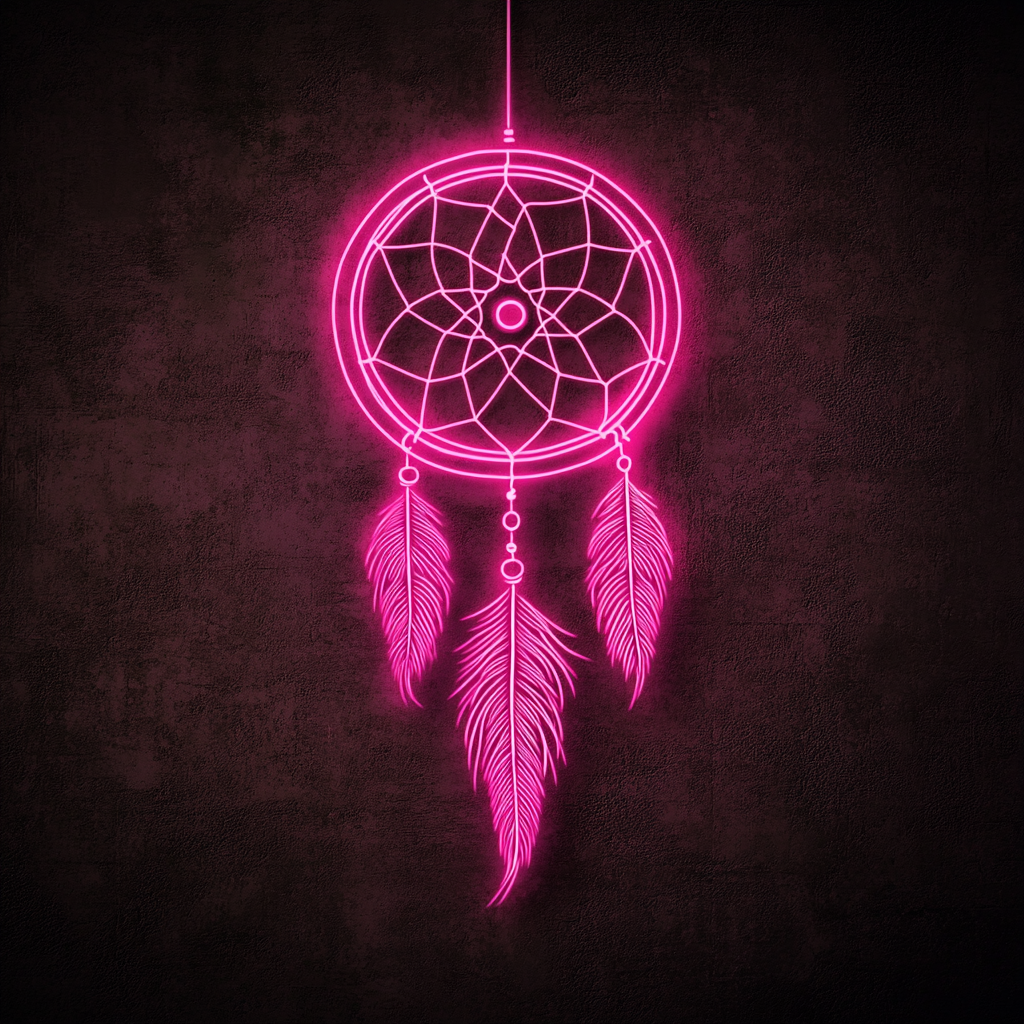 Dreamcatcher - Pink Neon Sign, 24 Inches