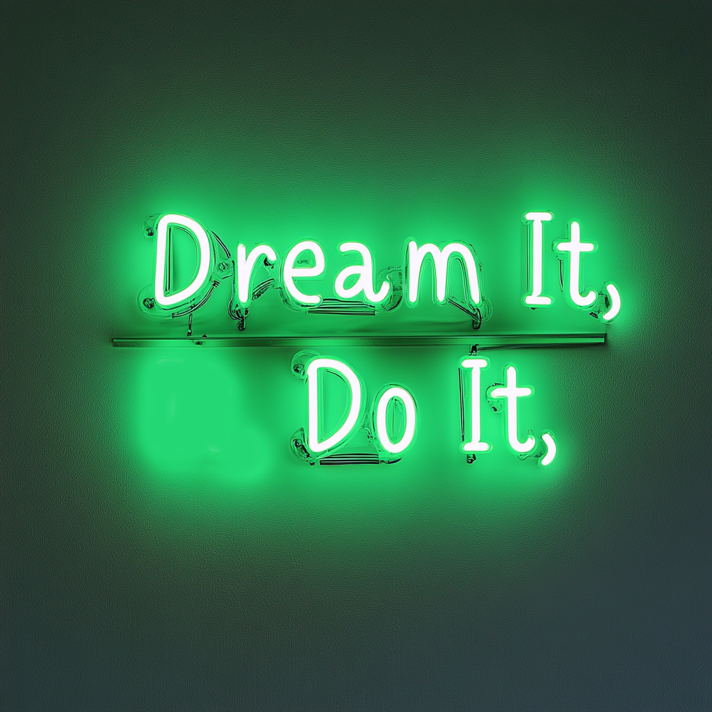 "Dream It, Do It" - Green Neon Sign, 24 Inches