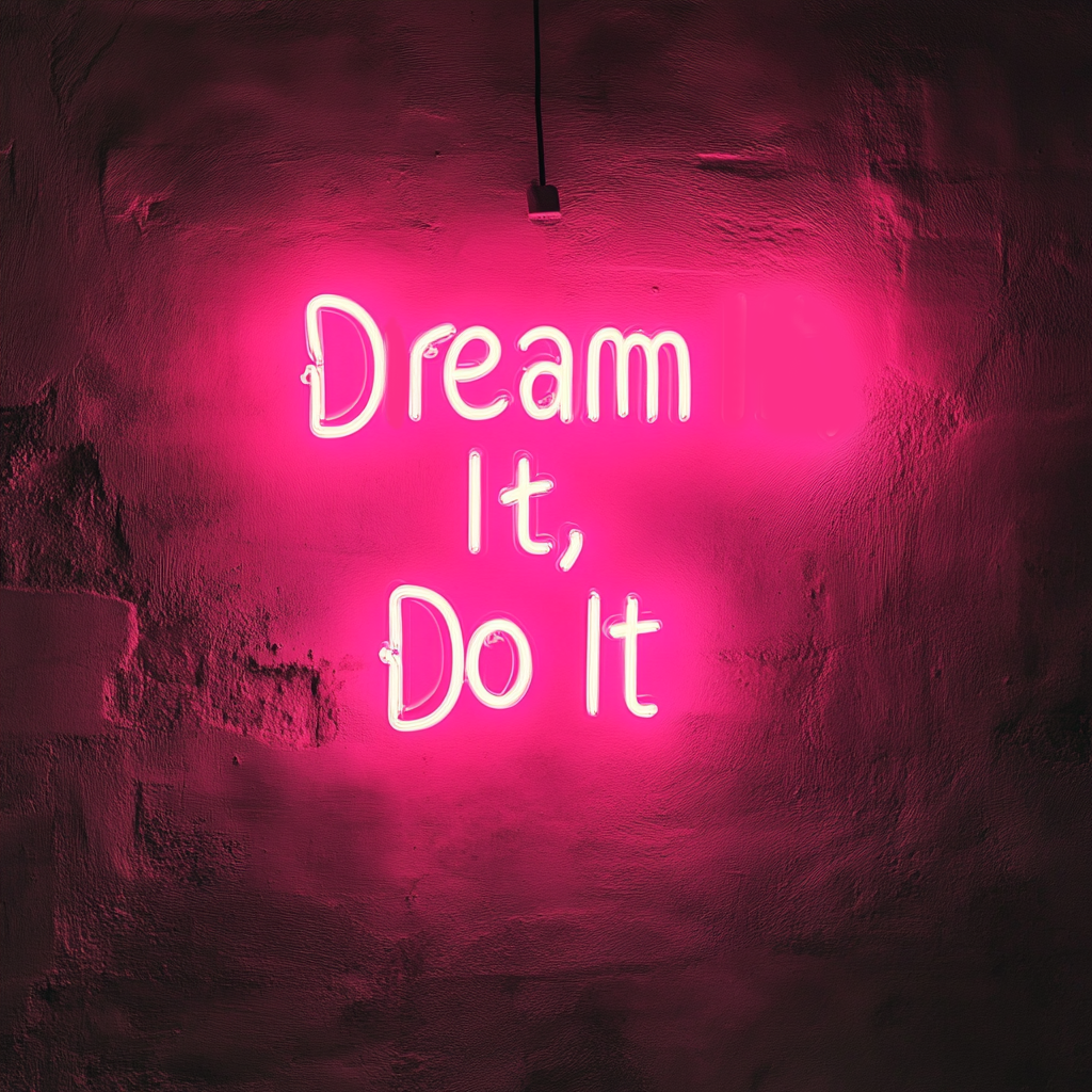 "Dream It, Do It" - Pink Neon Sign, 24 Inches