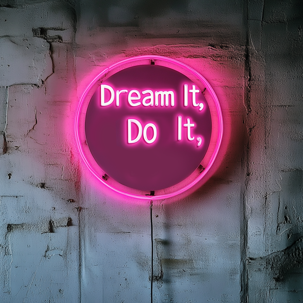 "Dream It, Do It" - Pink Neon Sign, 24 Inches