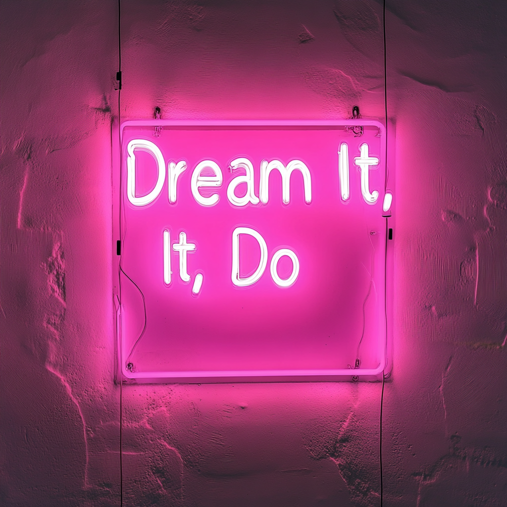 "Dream It, Do It" - Pink Neon Sign, 24 Inches