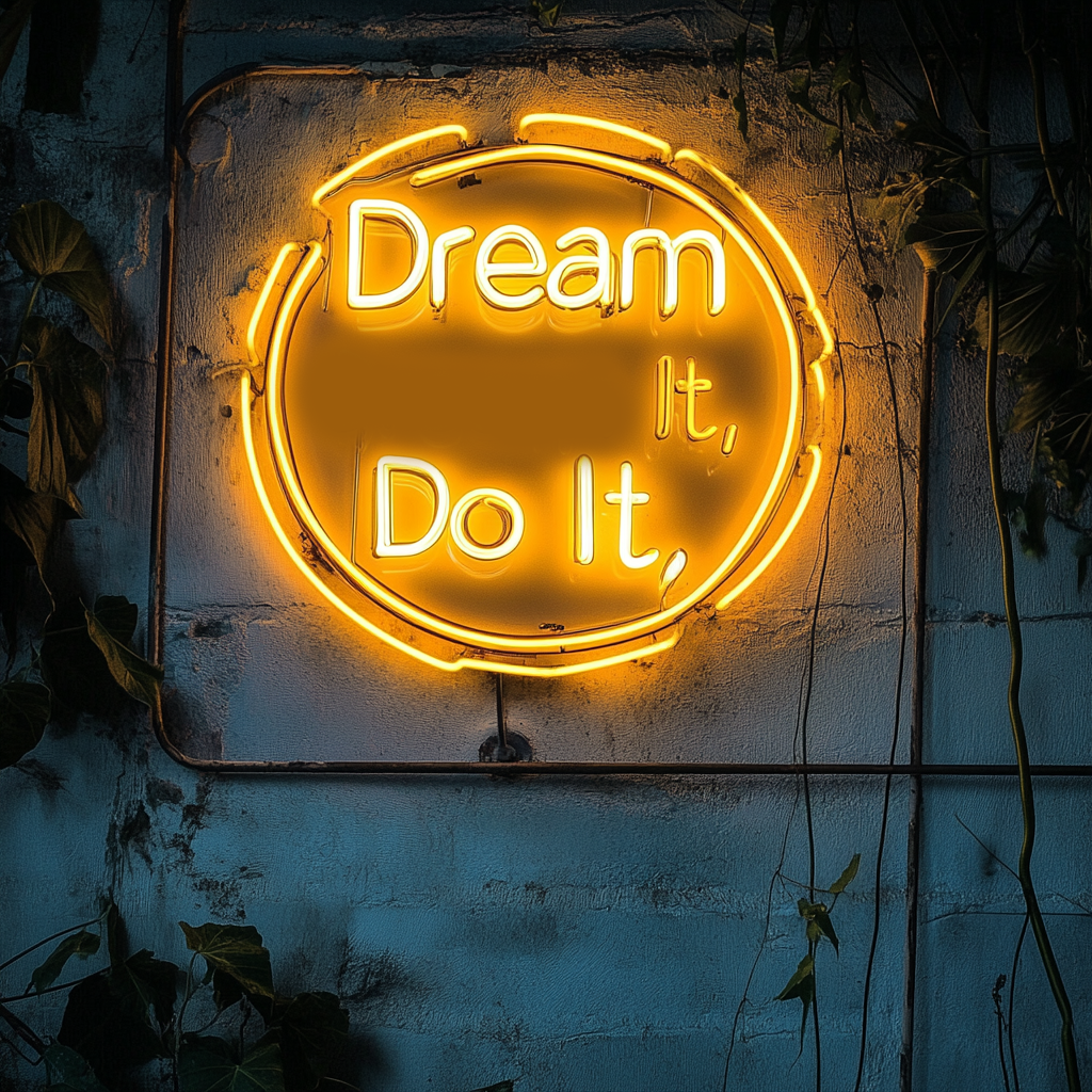"Dream It, Do It" - Yellow Neon Sign, 24 Inches