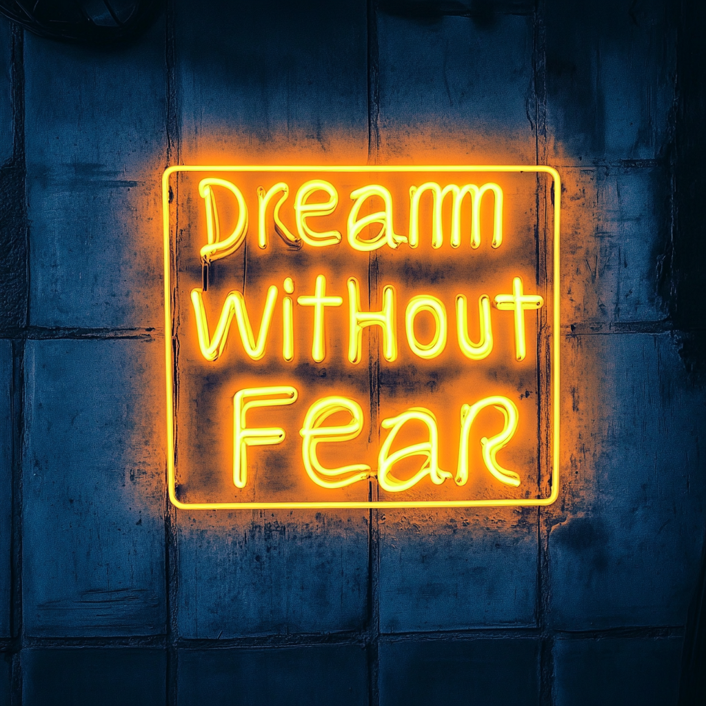 Dream Without Fear - Yellow Neon Sign, 24 Inches